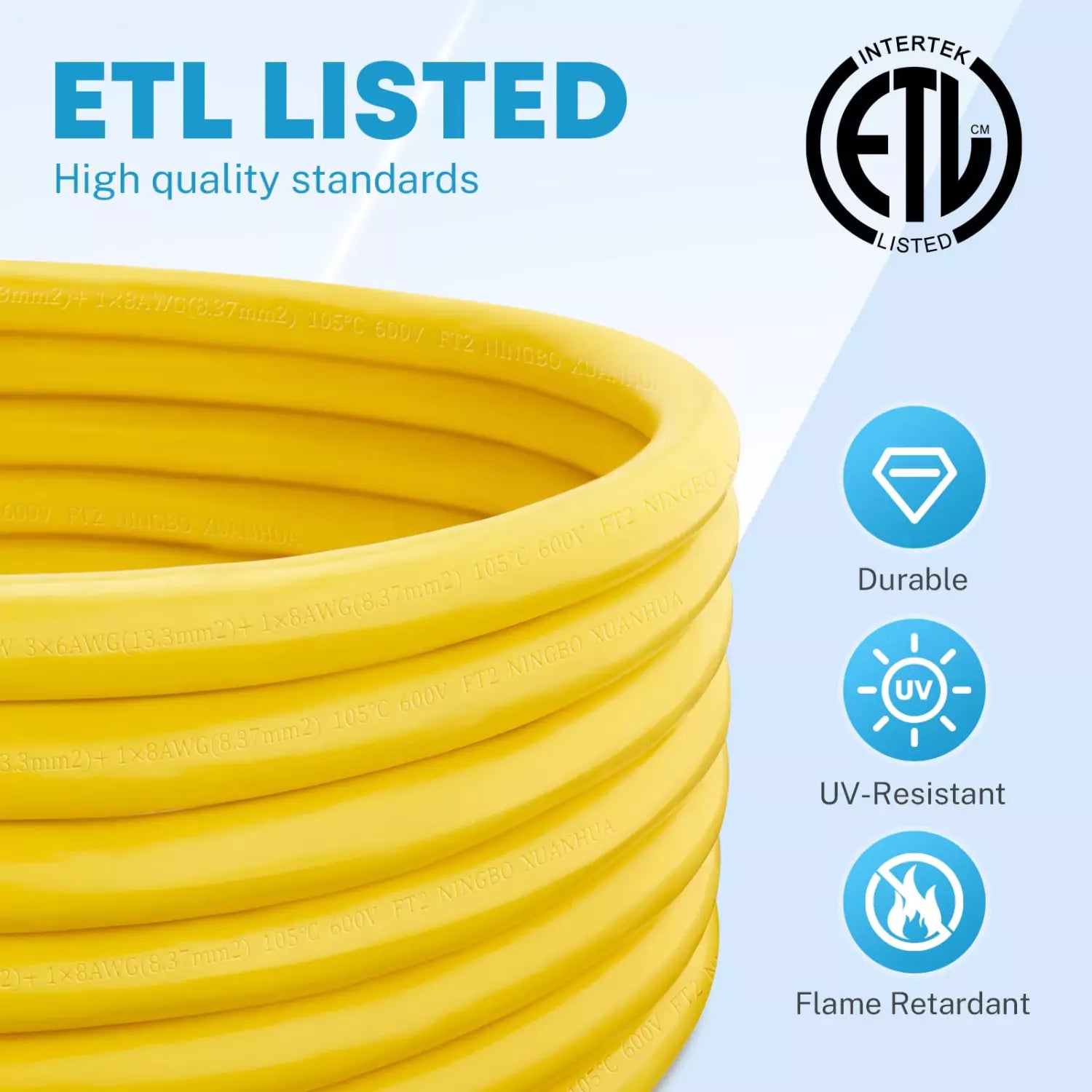 ETL listed Kohree 50 amp RV extension cable 30 ft