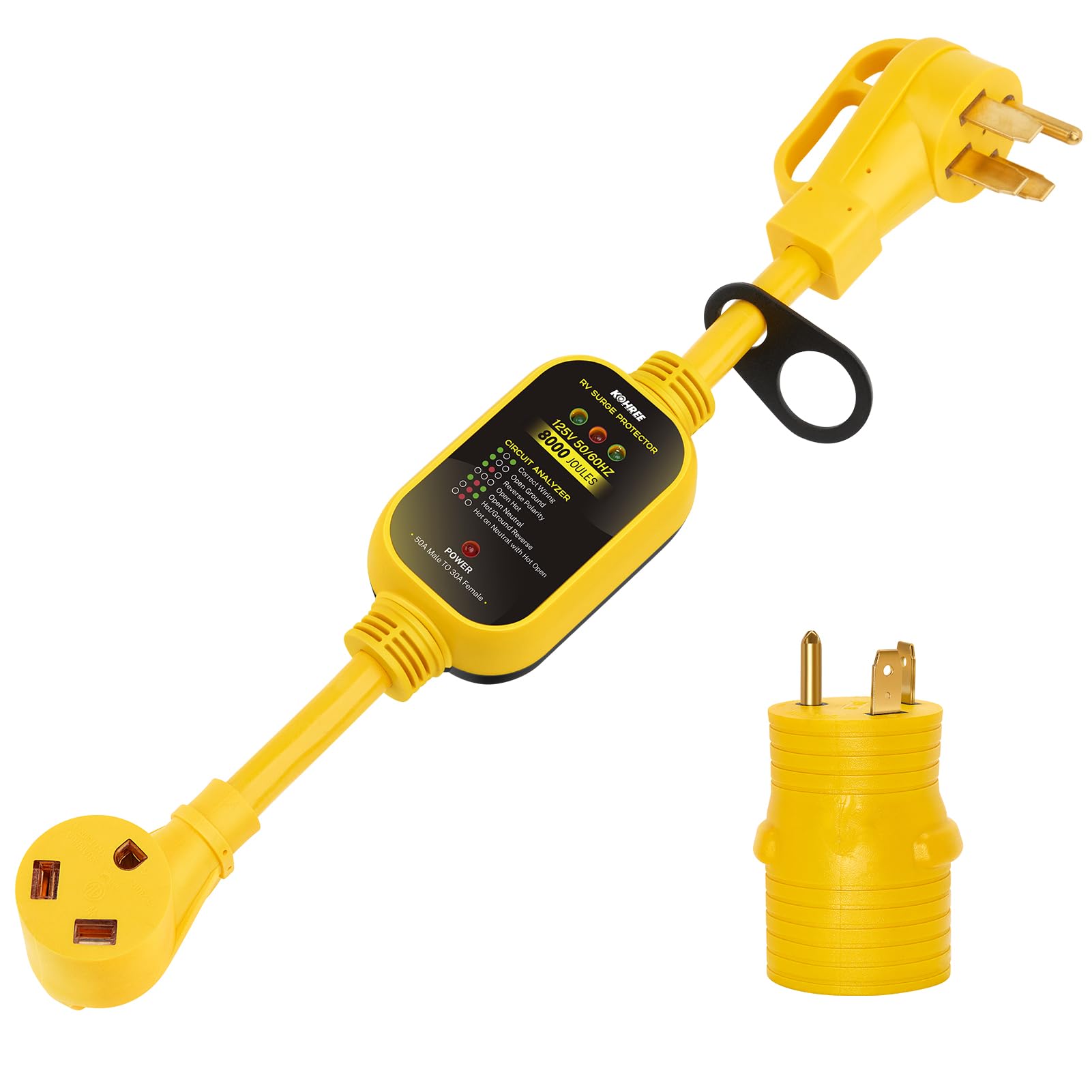 50 Amp to 30 Amp Adapter with Surge Protector