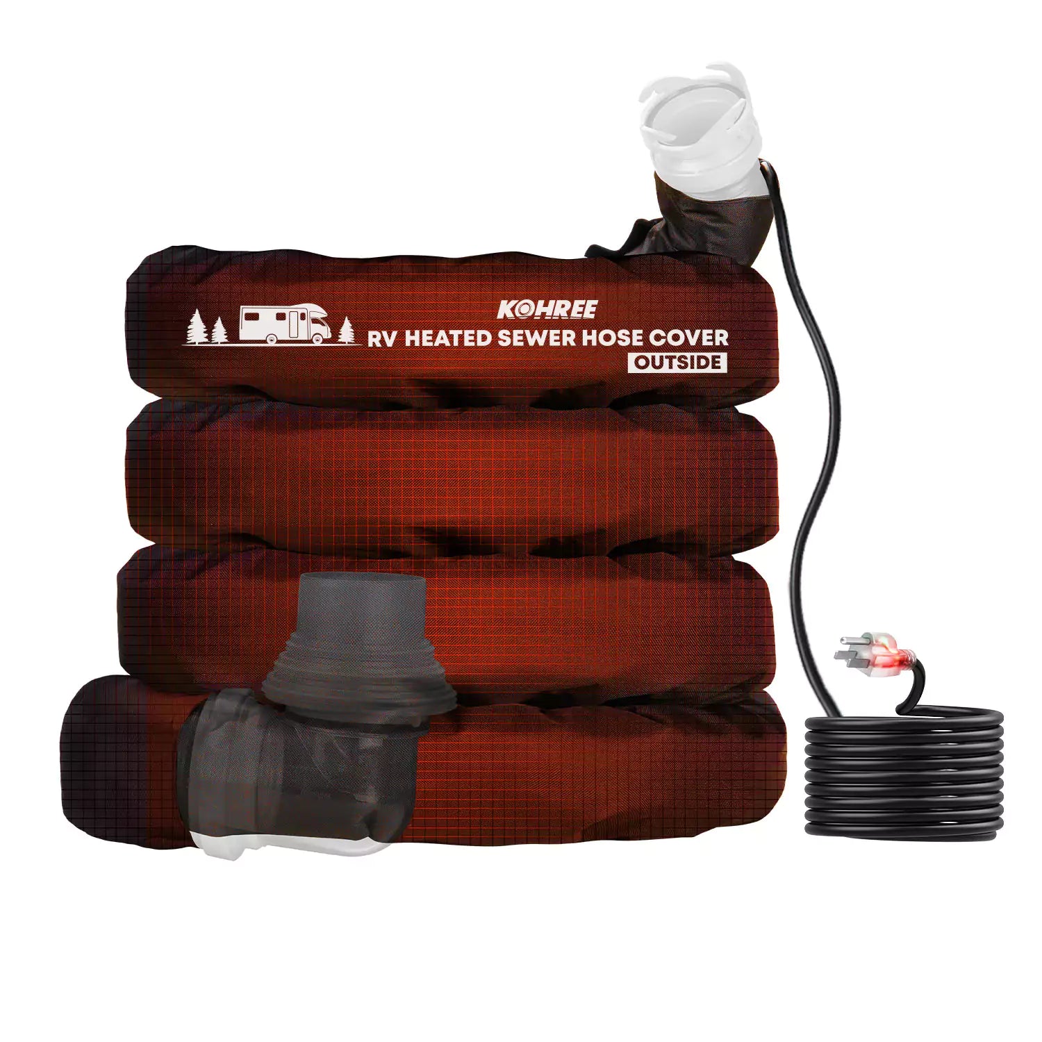 Heated RV Sewer Hose Sleeve, 15ft to 20ft