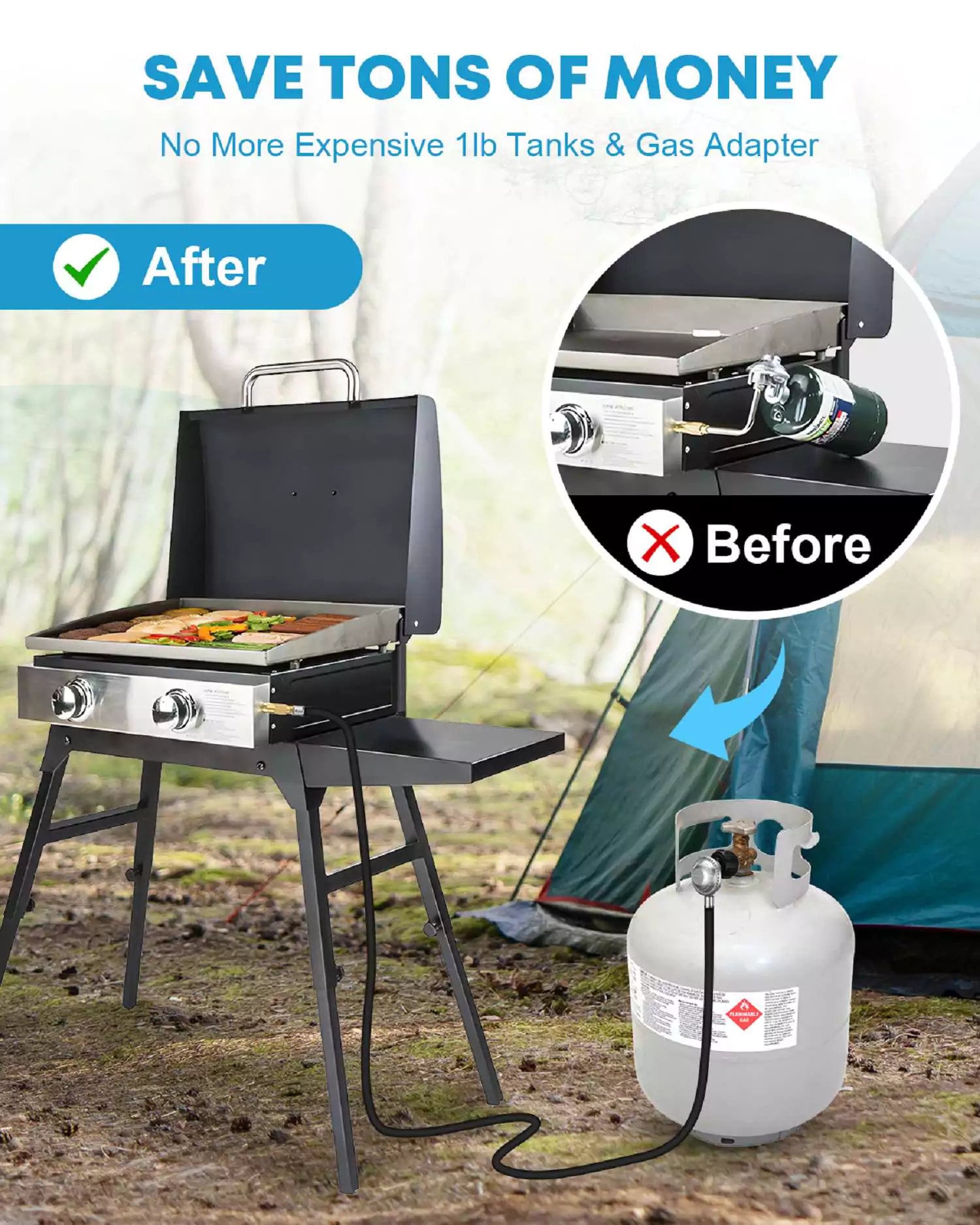 Comparison of propane hose and regulator for blackstone