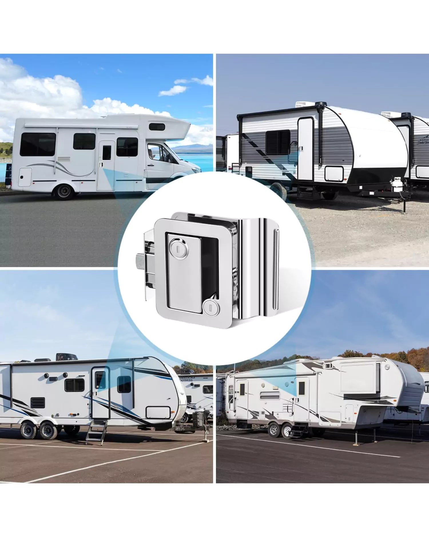 RV camper door latch applications