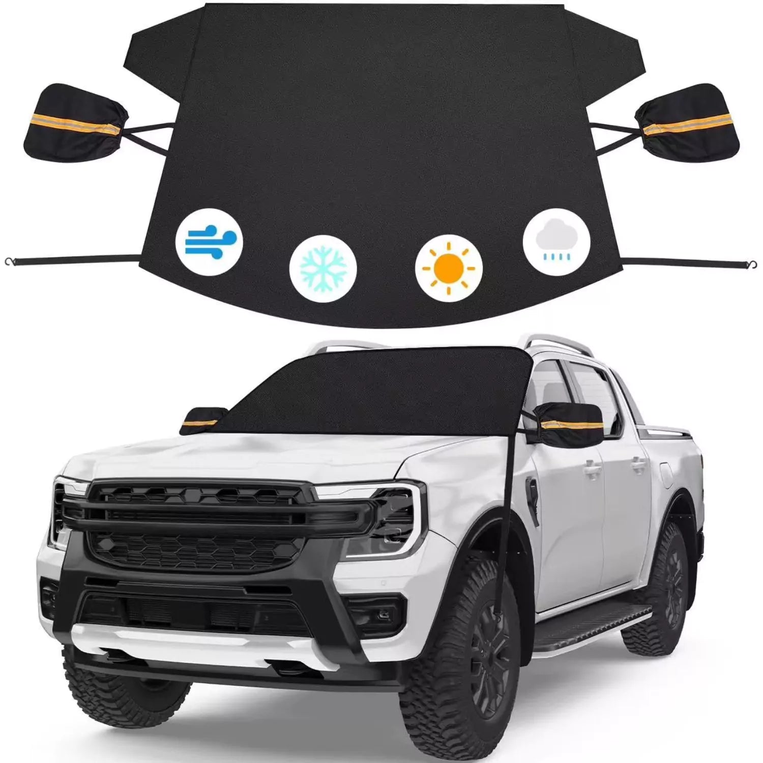 thumbnail image 2 of Heavy Duty Snow And Frost Protector 2025 Upgrade Car Windshield Cover - 600D Heavy Duty Oxford Fabric With Magnets For Snow & Frost 600D Oxford Fabric Windshield Cover Magnets Universal Fit 2 of 9