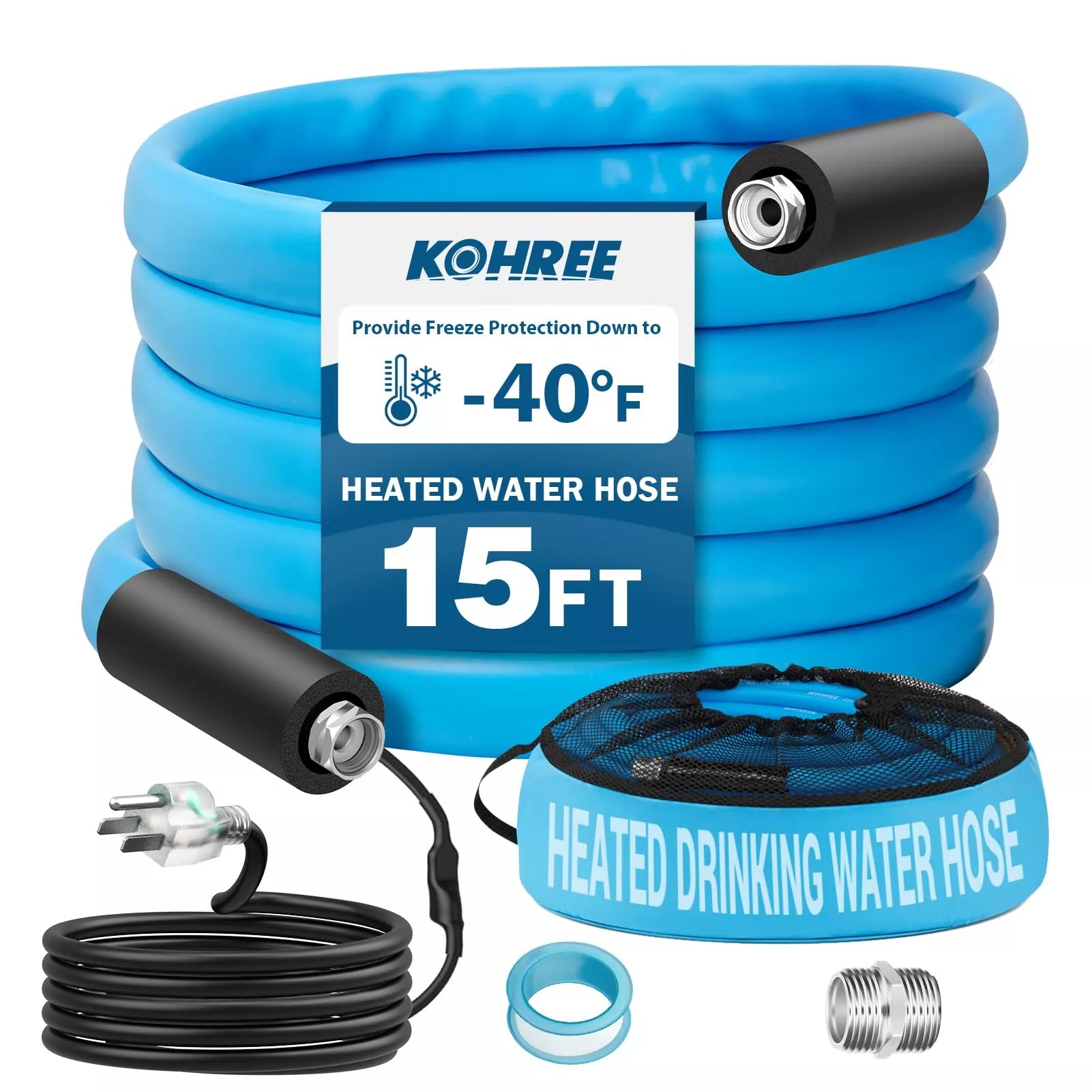 15ft Heated RV Water Hose