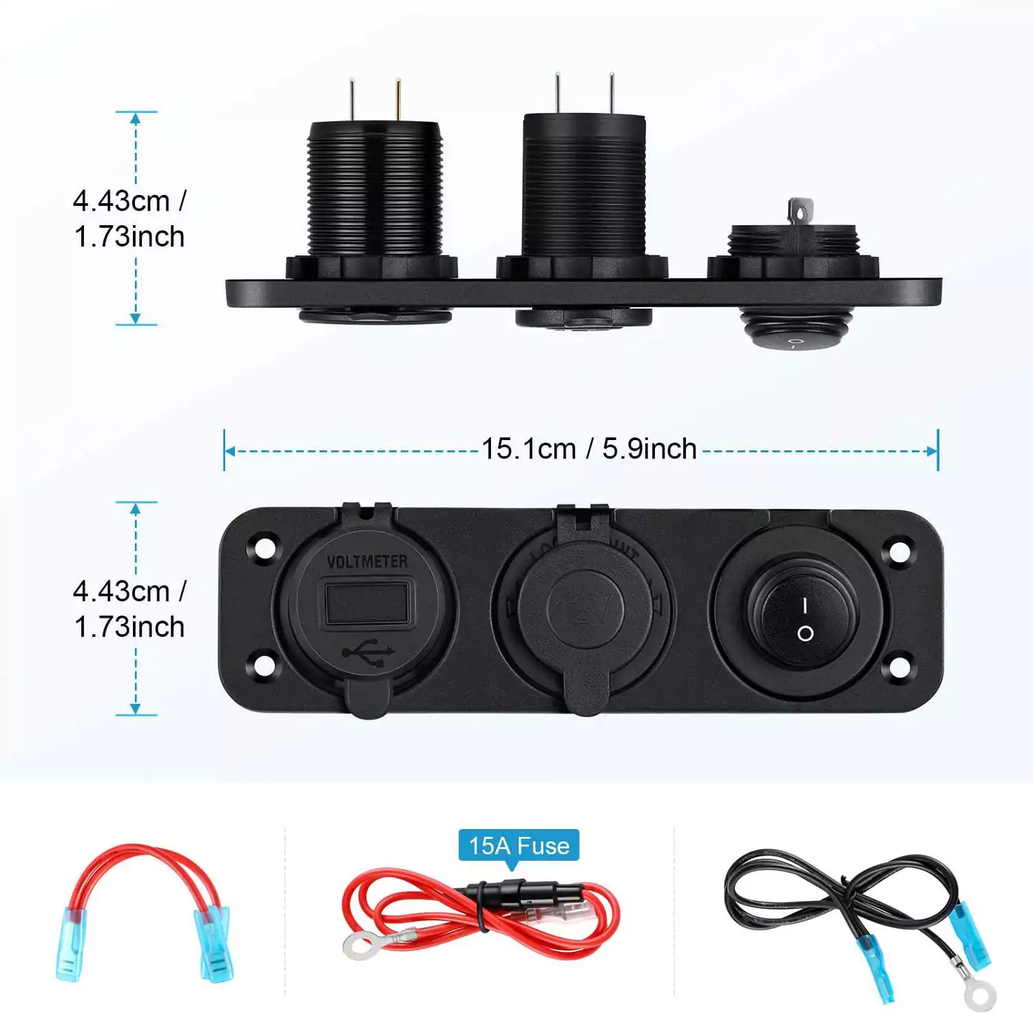 3 in 1 car adapter outlet plug specification
