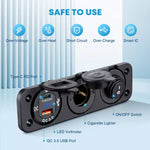 All roung safety protection 3 in 1 car plug adapter outlet