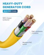Heavy duty generator cord