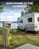 Kohree 30 amp nema 5-15p to tt-30r rv adapter at the campsite