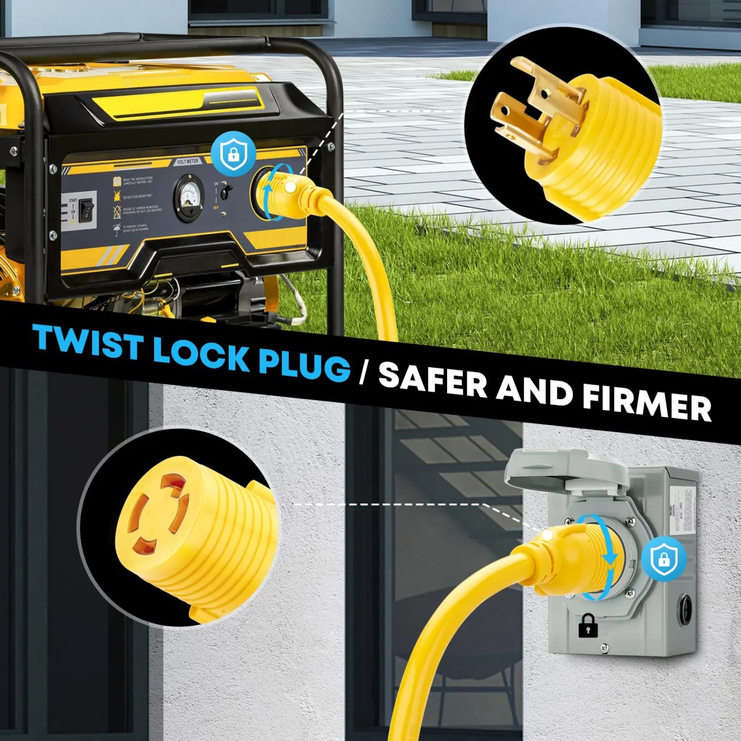 40 feet 30 amp generator cord