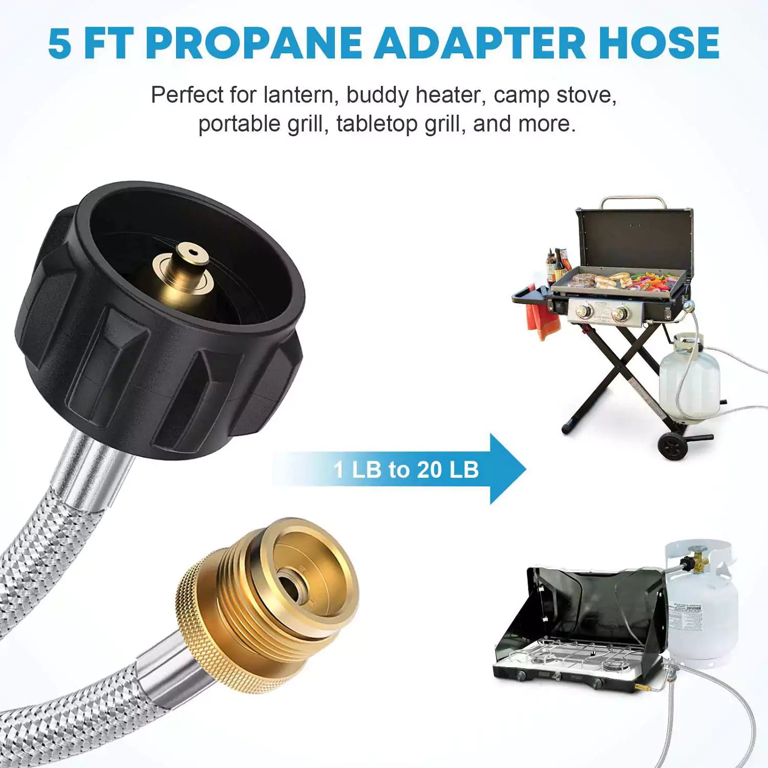 5 ft propane adapter hose for lantern