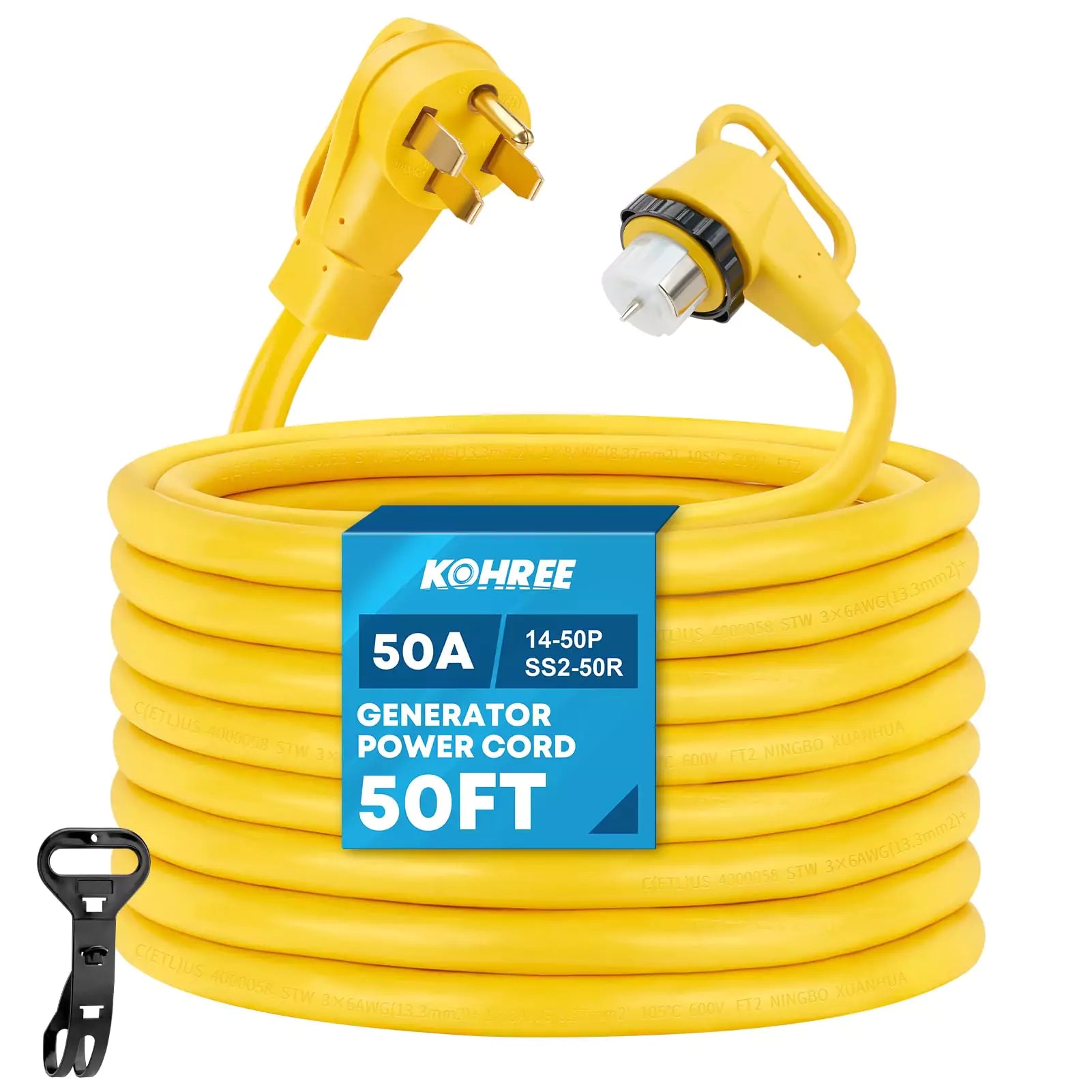 Kohree 50 amp generator power cord 50 ft 