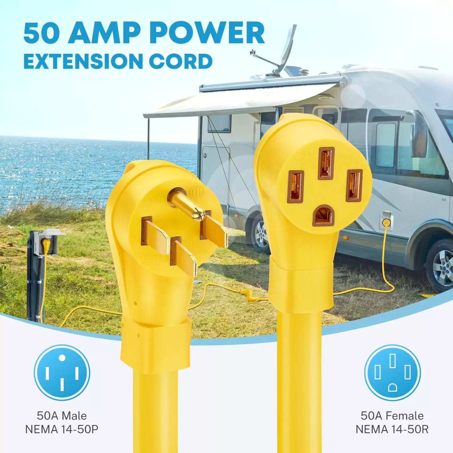 50 amp power extension cord for camper