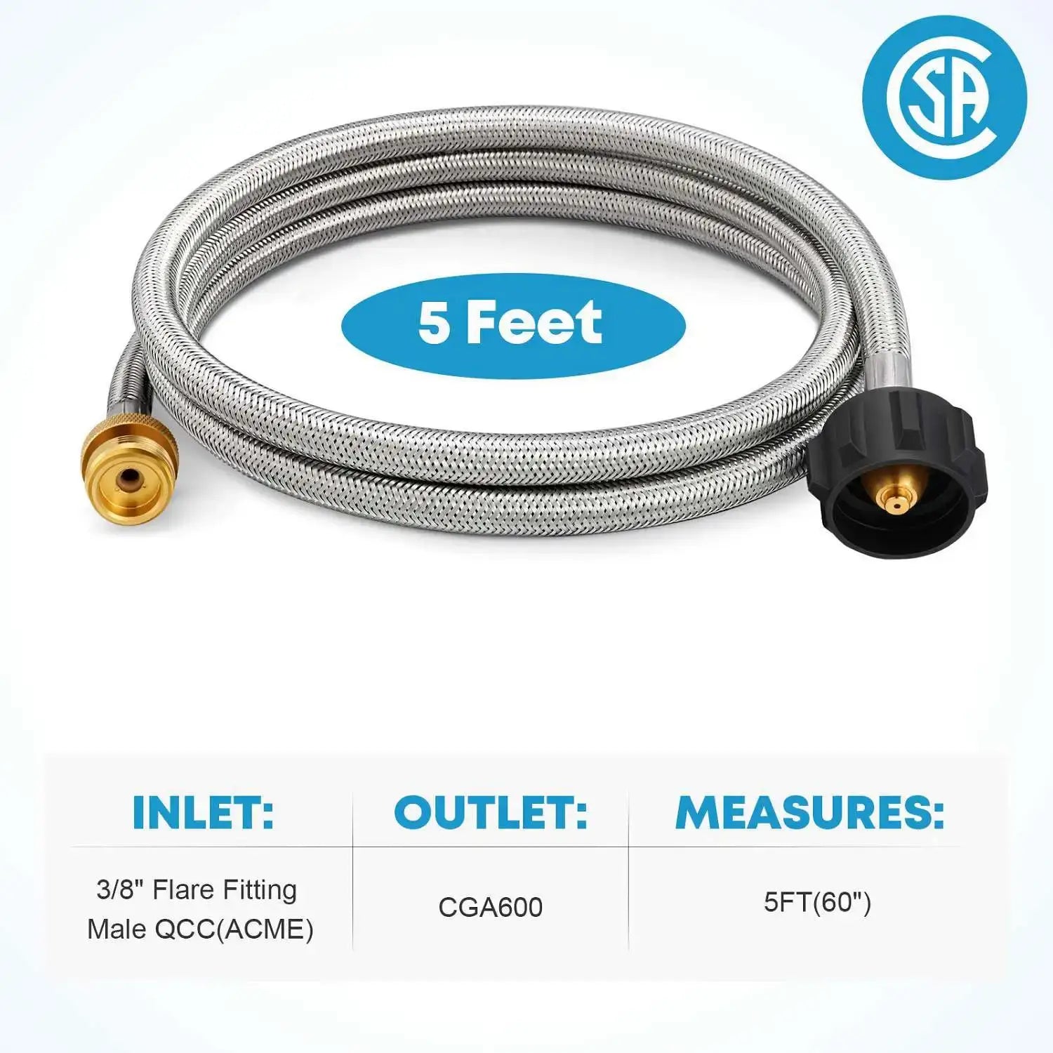 5 feet adapter propane hose specification