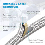 Durable 4 layer structure of 6 feet propane gas connector