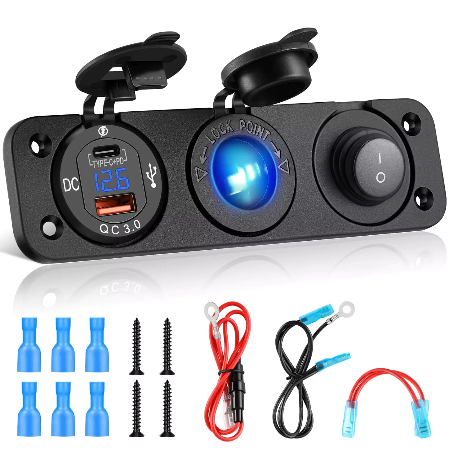 Kohree Marine 12V Outlet Switch Panel