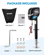 Kohree electric trailer jack package with jack cover, handle, screws, manual, and cable 
