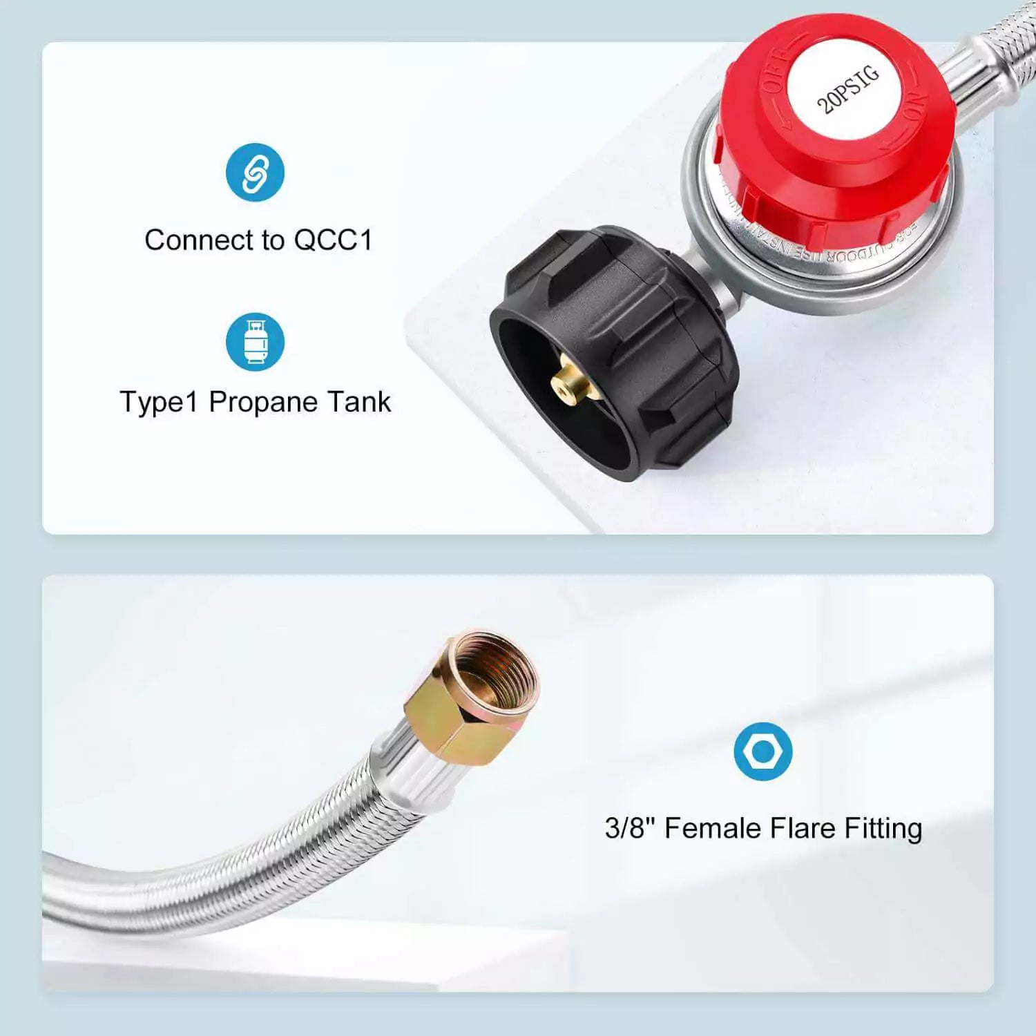 Kohree 8 feet propane regulator