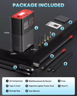 Kohree automatic tire air pump package content