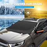 Automatic windshield cover for snow cover and sun shade