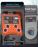 Comparison of button type and knob type battery rechargeable water heater