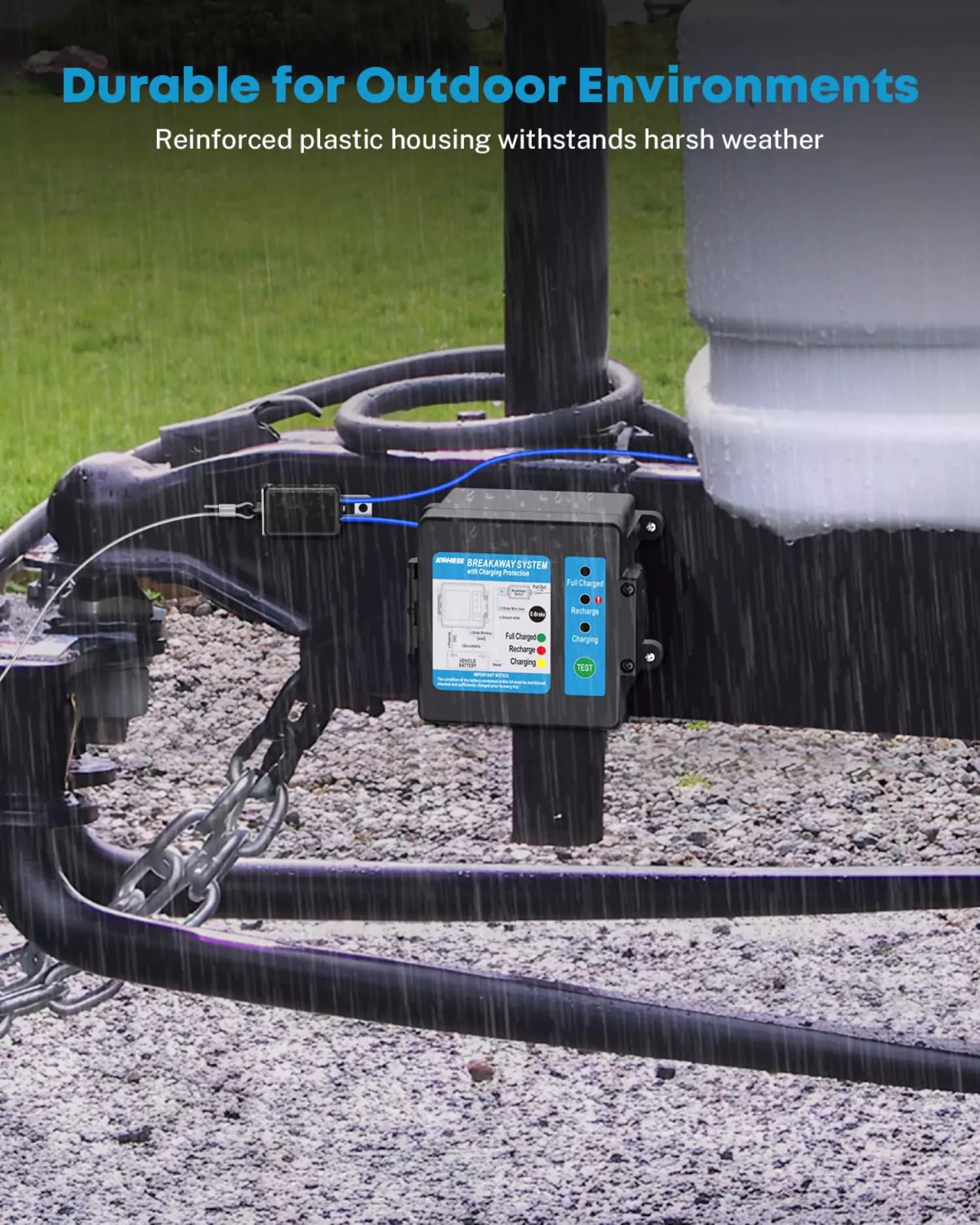 Durable for outdoor environments breakaway kit trailer