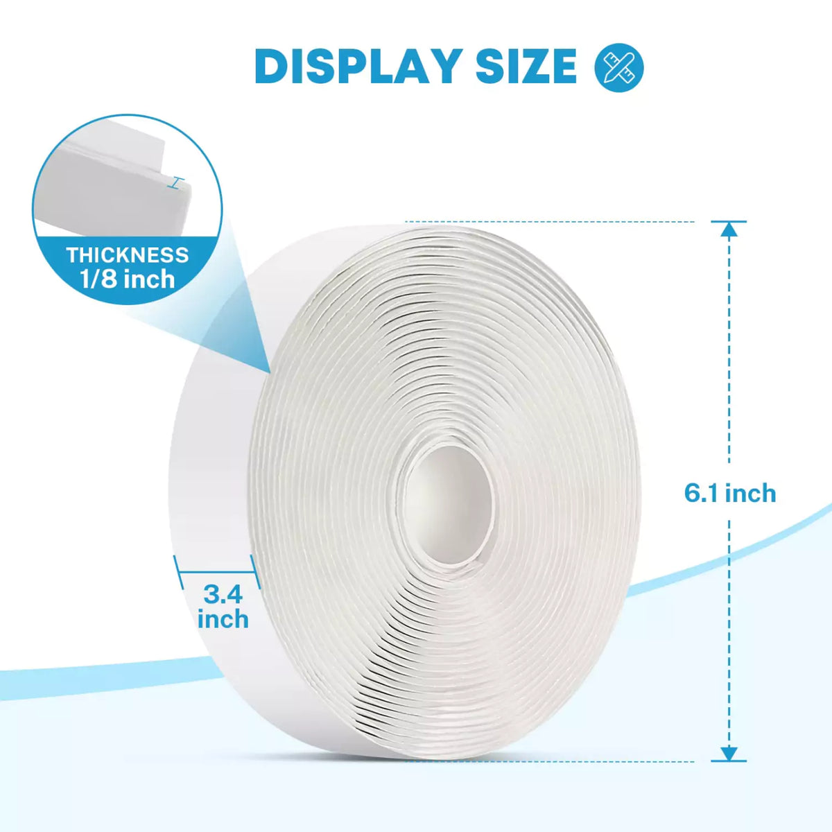 White Butyl Tape 1/4 X 3/16 X 18 Feet For RV Camper Travel Trailer Sealing