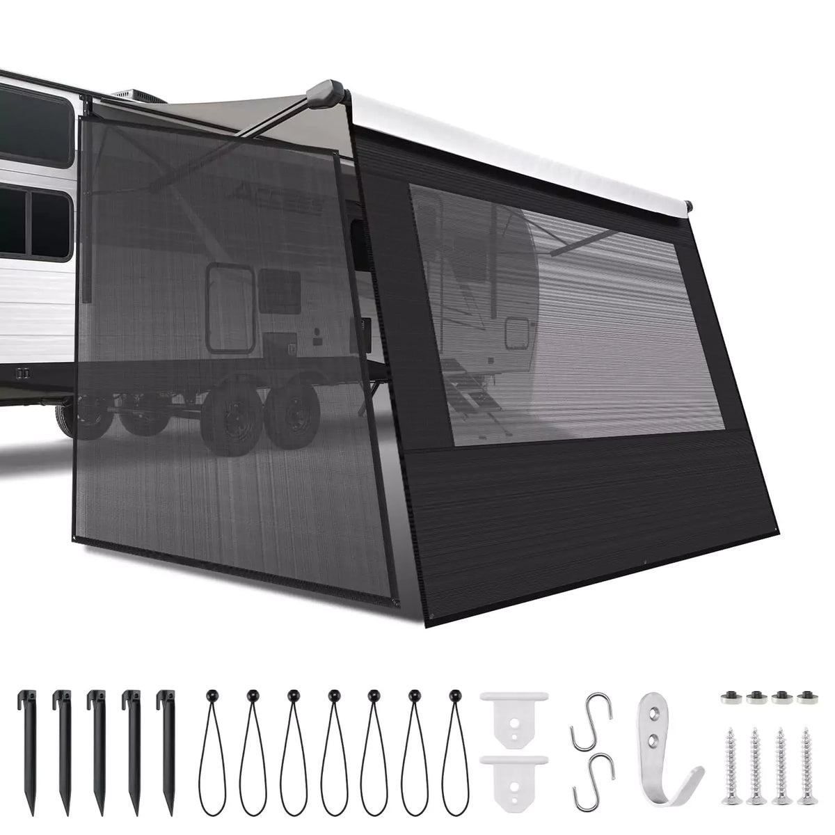 Su Shade Rv Kohree RV Awning Sun Shade Screen Kit with All Around RV Shield