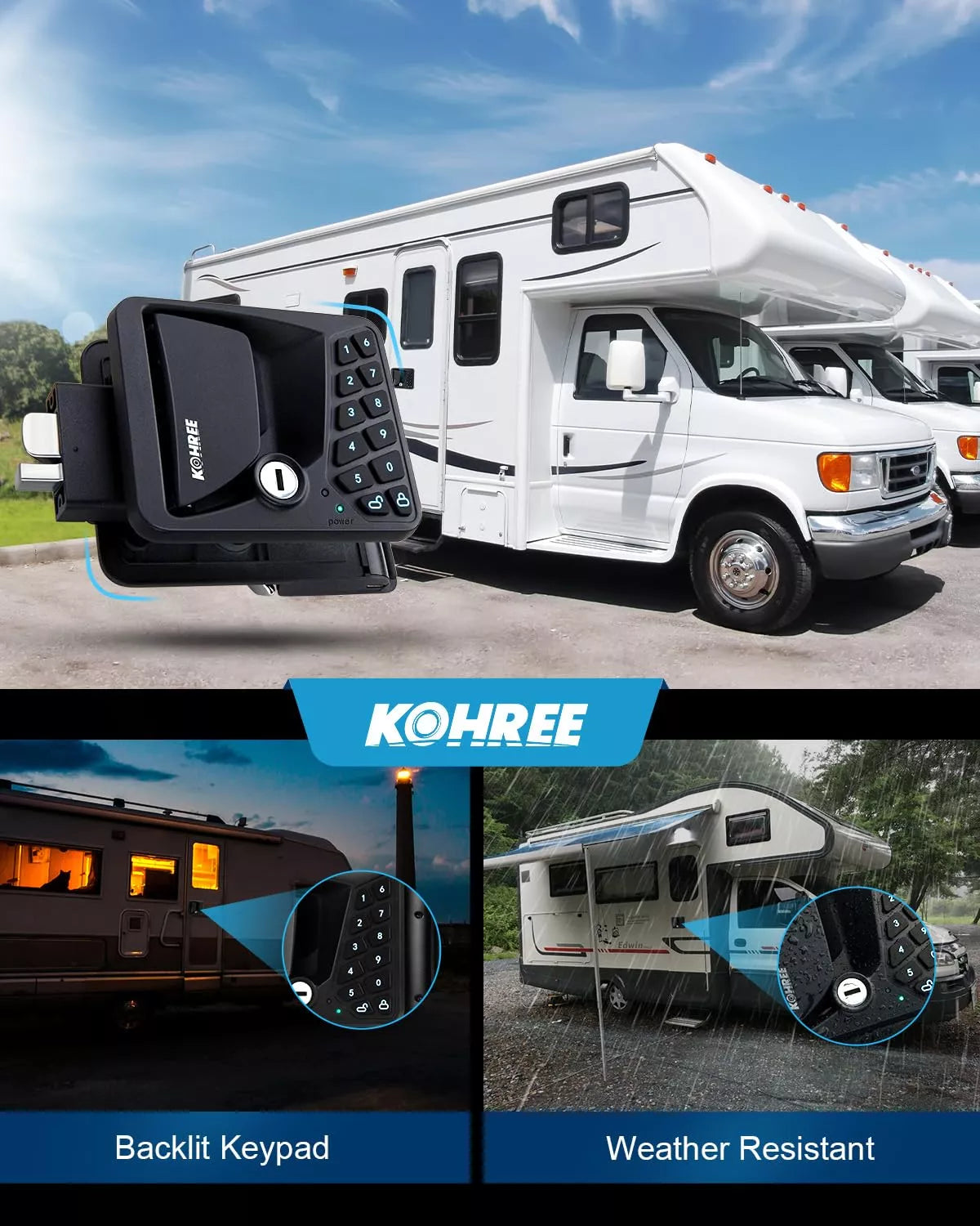 Door latch for camper