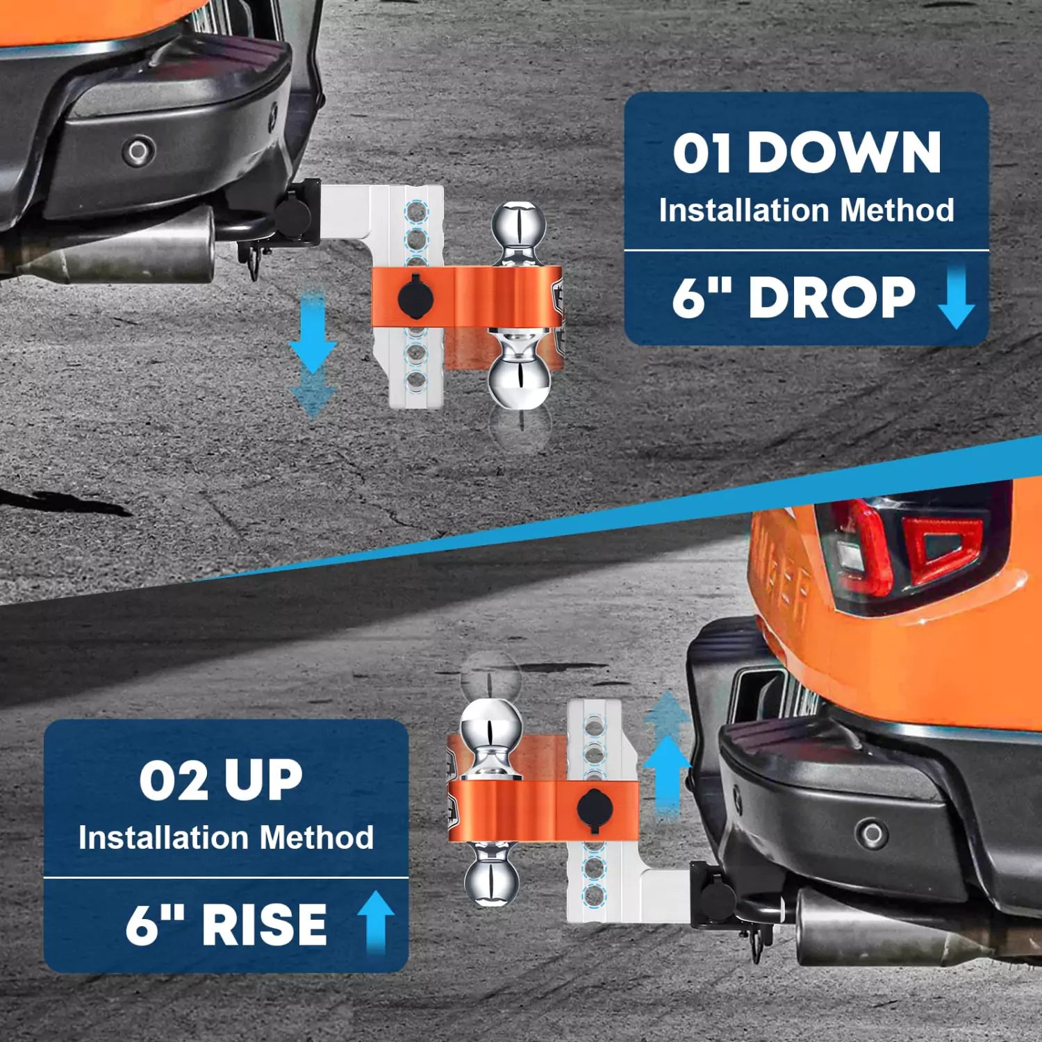 6 inch drop hitch