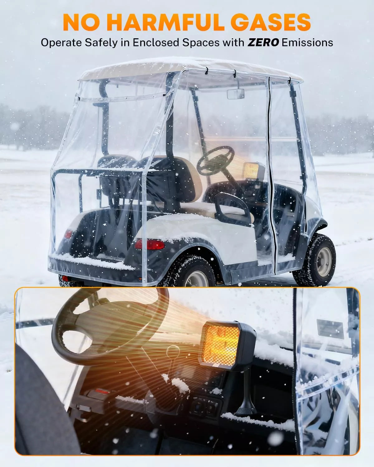 No harmful gases electric golf cart heater