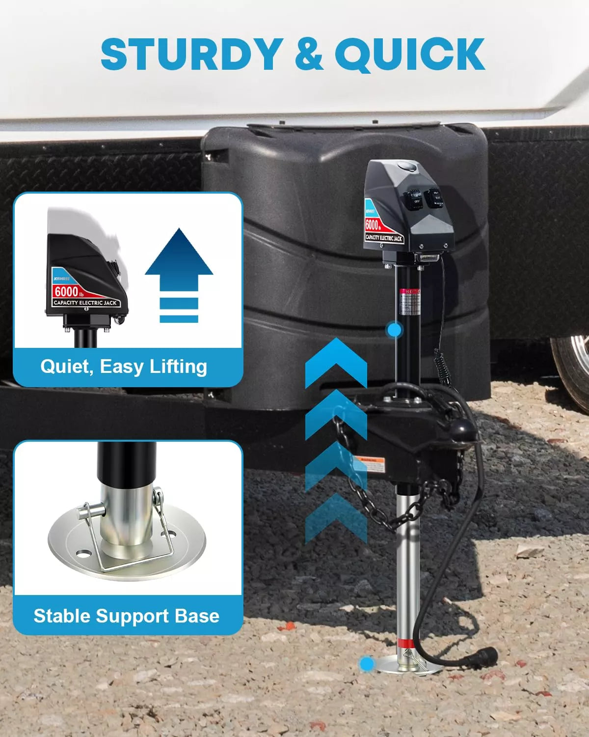 Sturdy and quick operation electric rv jack