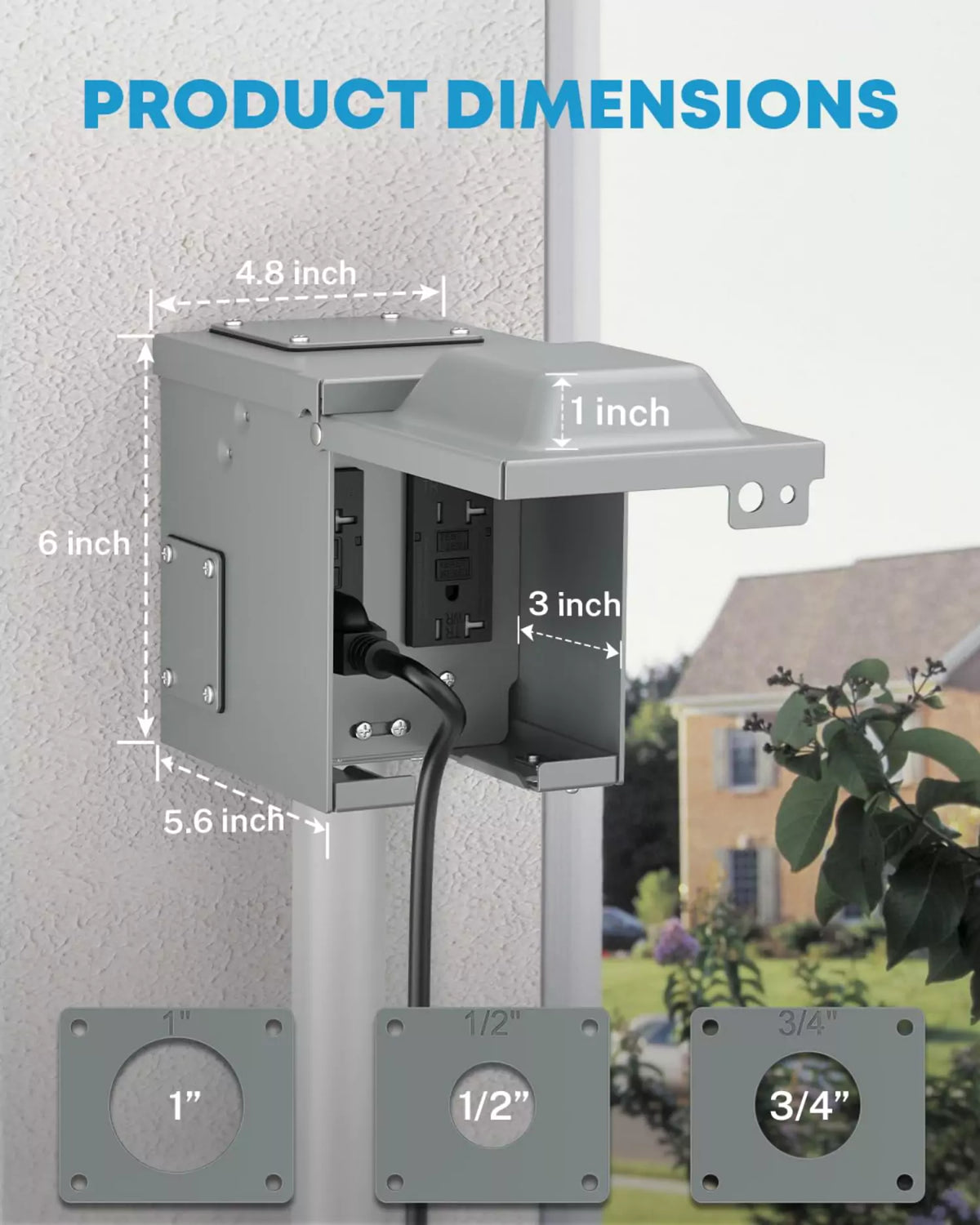 Outdoor Plug Socket Box Kohree Outdoor Electrical Outlet Box 20 Amp GFCI WRTR Lockable Covers