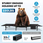 Sturdy foldable camping cot holding up to 330 lbs