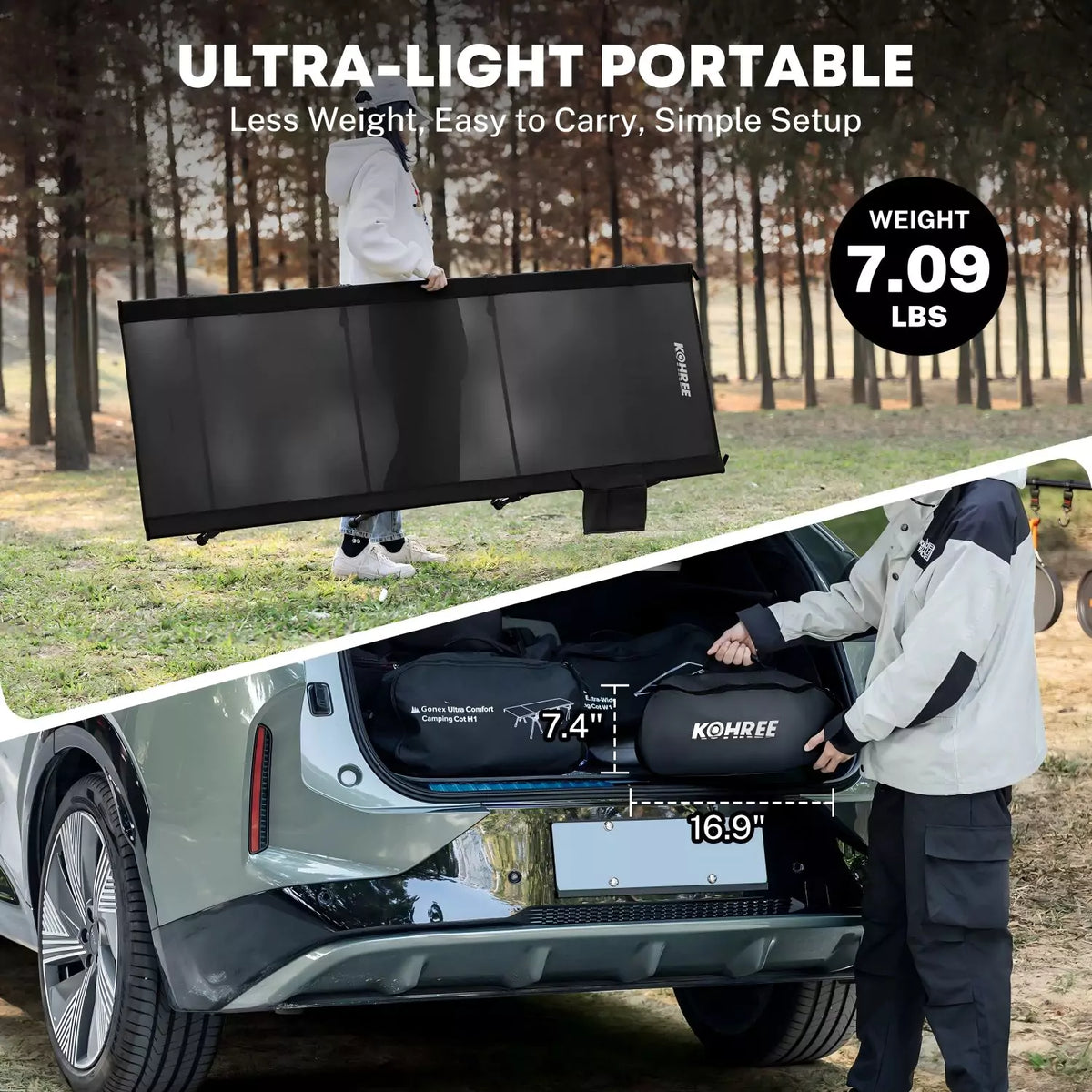 Ultra-light portable folding sleeping cot for adults