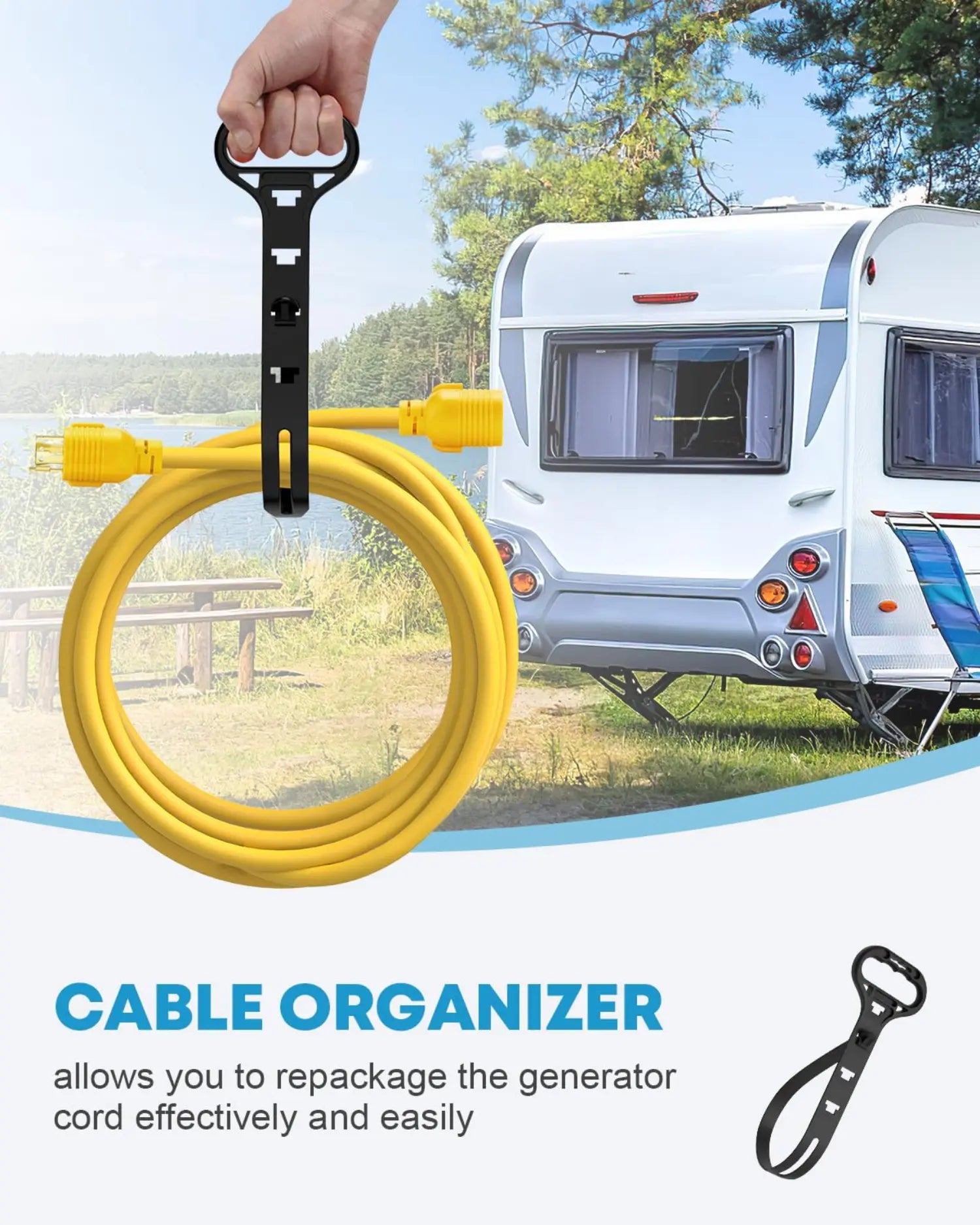 Generator 30 amp cable with organizer