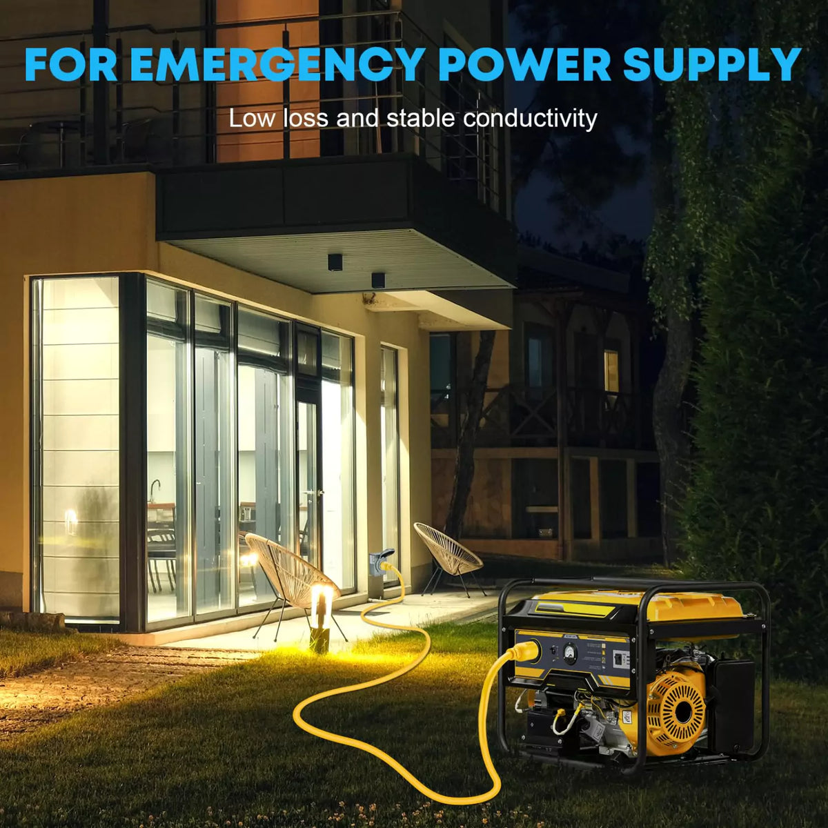 Generator 30 amp cable for outdoor application