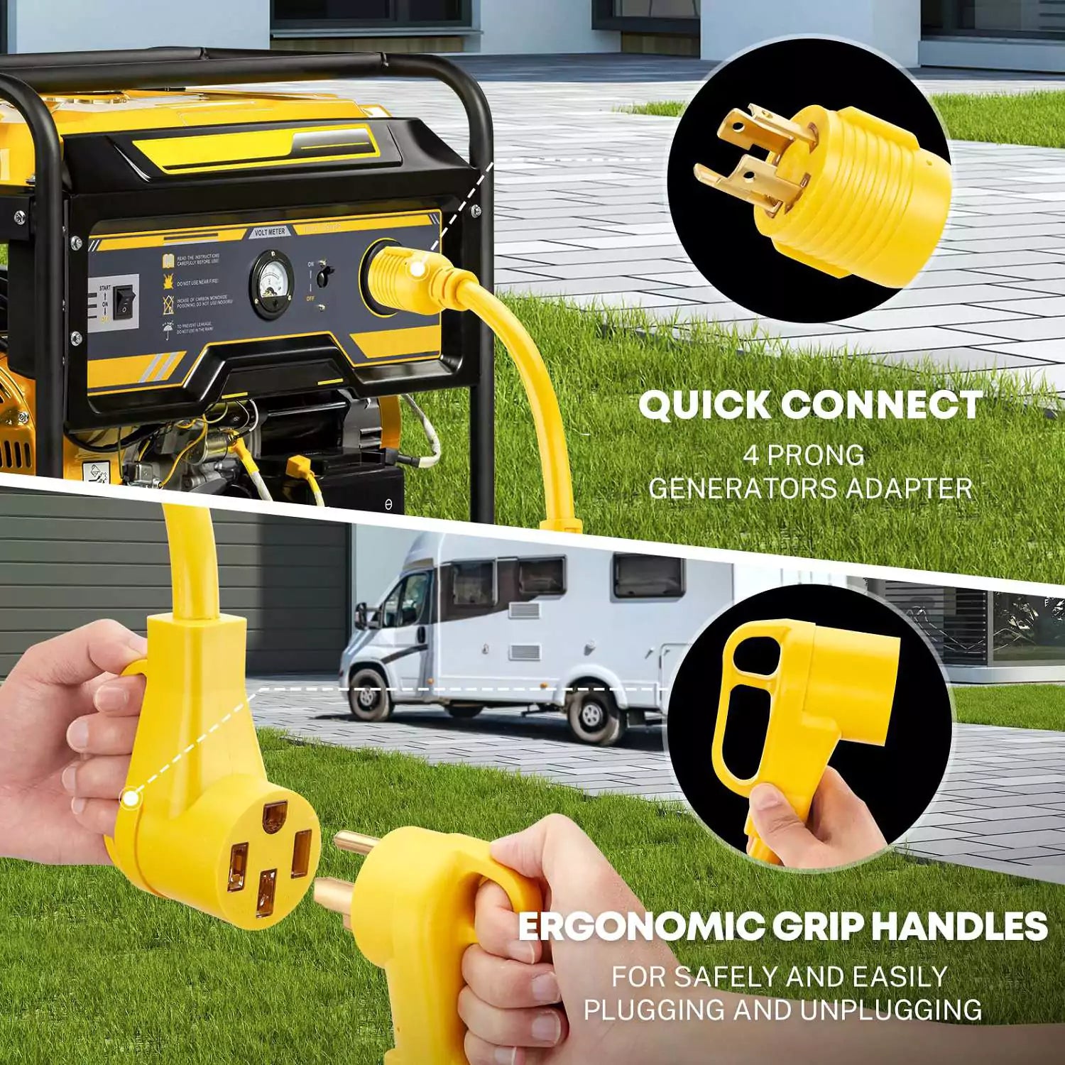 L14-30P to 14-50R Generator Plug Adapter Cord - Kohree