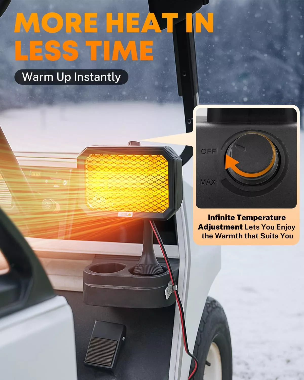 Kohree golf cart heater with infinite temperature adjustment