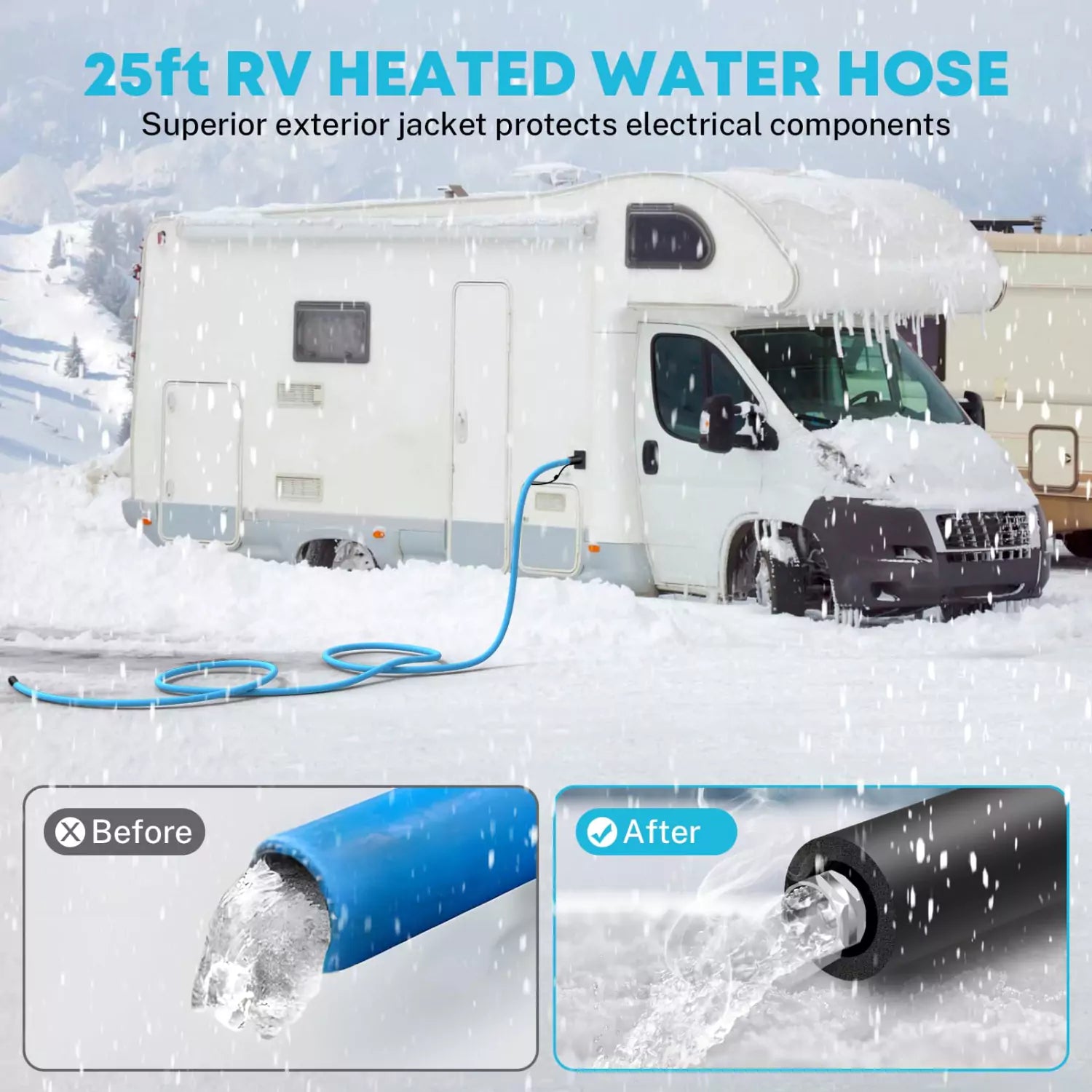 Kohree 25 ft rv heated water hose