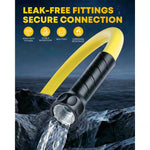 Yellow rv water hose with leak-free fittings and secure connection 