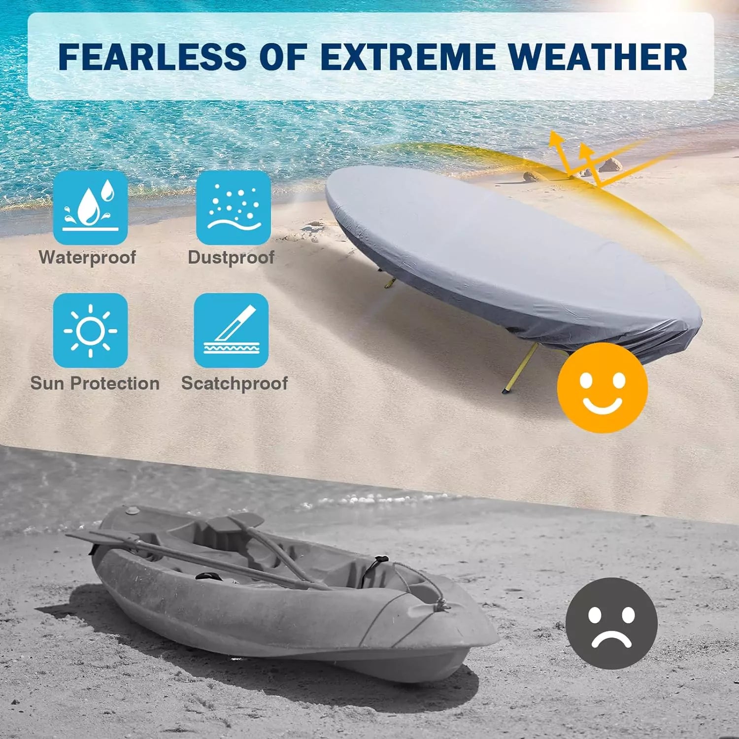 Fearless of extreme weather kayak cover 10 ft