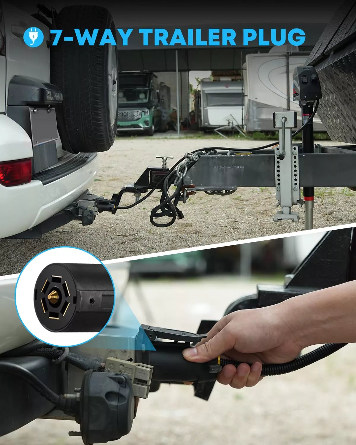 Kohree electric tongue jack 6000 lbs with 7-way trailer plug