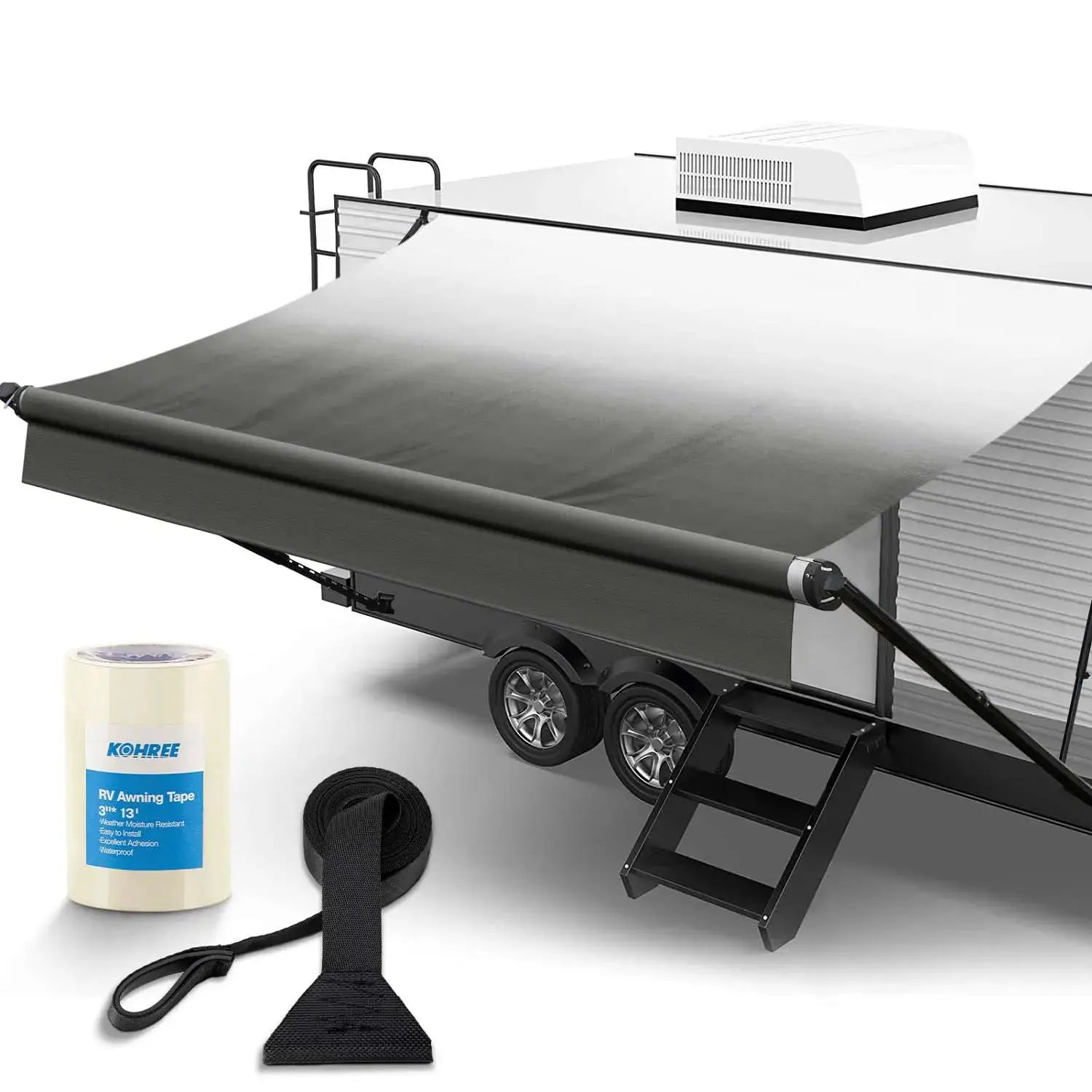 Black Fade RV Awning Fabric Replacement