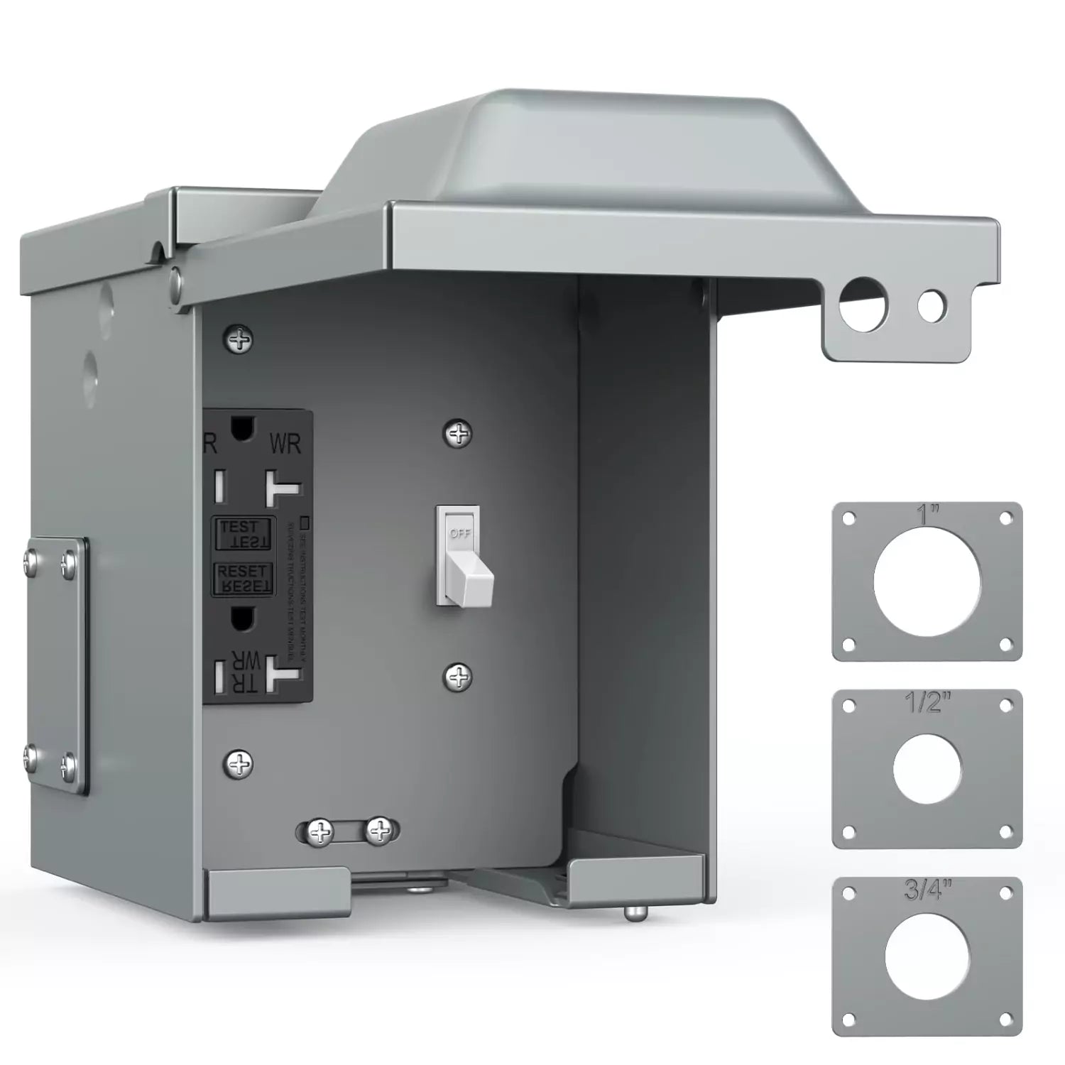 Kohree Outdoor Electrical Outlet Box 20 Amp GFCI WRTR Lockable Covers