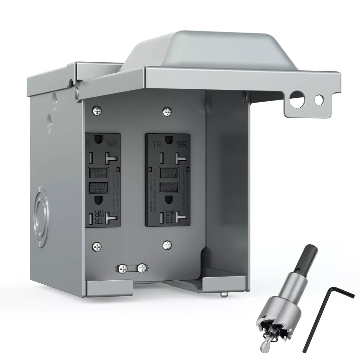 Outdoor Plug Socket Box Kohree Outdoor Outlet Box with Dual 20 Amp GFCI Receptacle