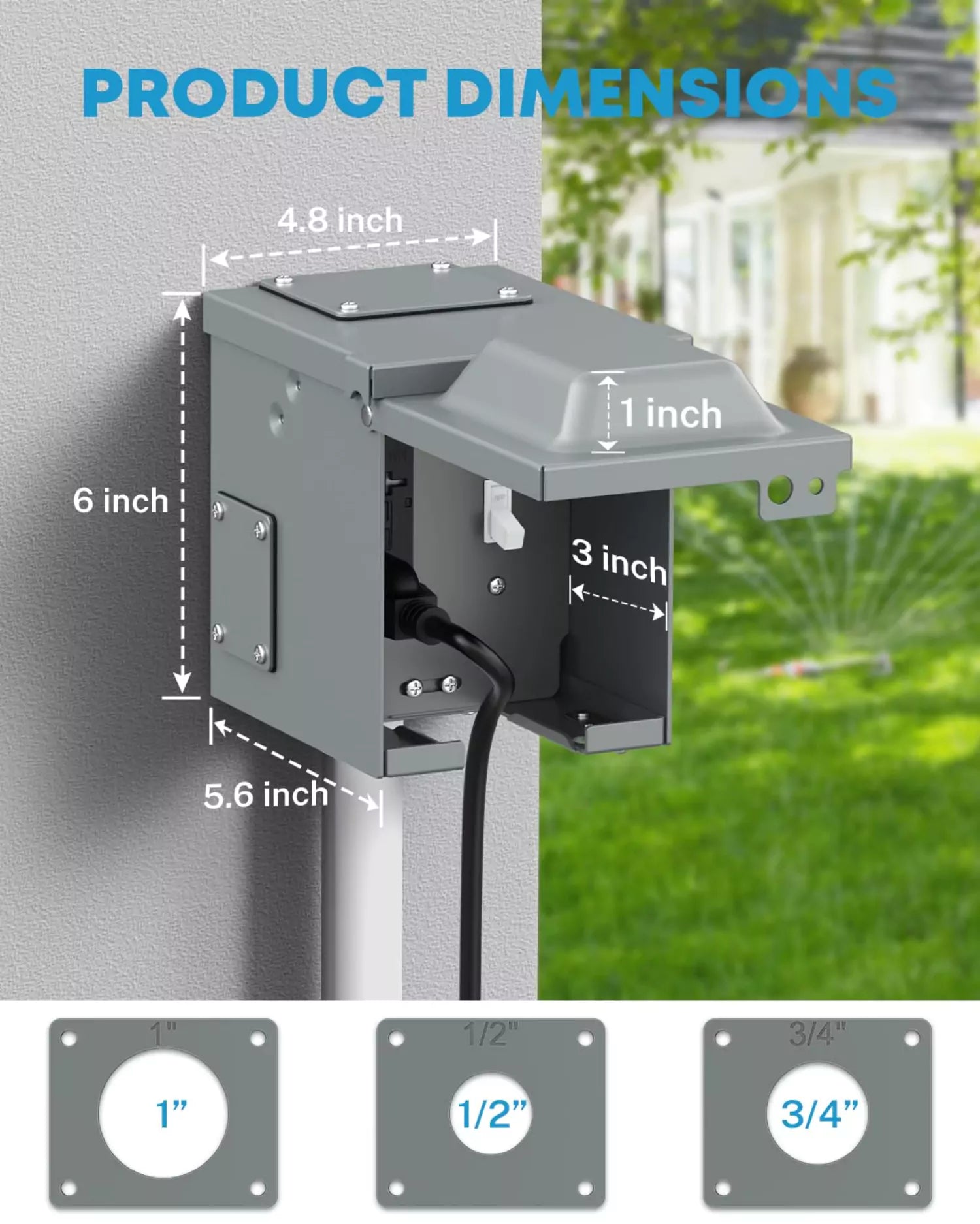 Kohree Outdoor Electrical Outlet Box 20 Amp GFCI WRTR Lockable Covers