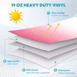 Pink rv camper awning made of 19 oz heavy duty vinyl