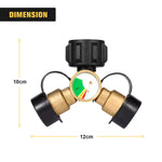 Kohree 2 way propane tank splitter dimension