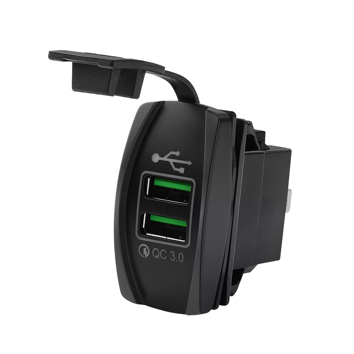 Two QC 3.0 port usb rocker switch