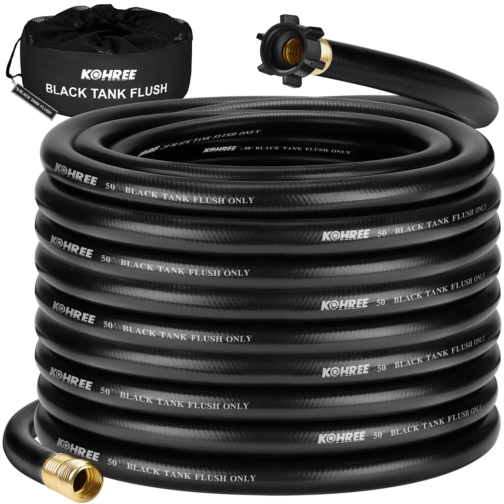 Kohree 50 ft rv black tank drain hose