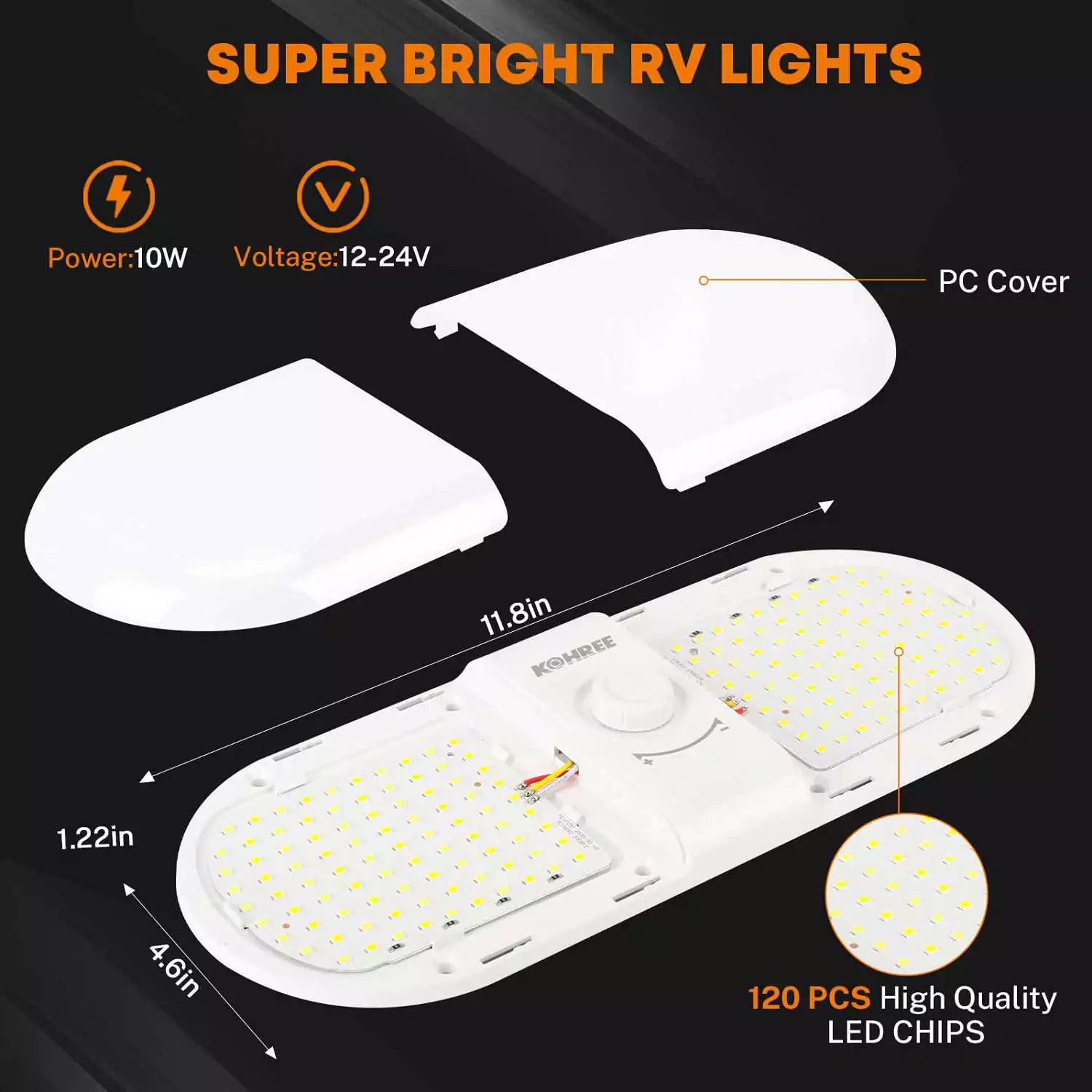 Super bright RV lights for 1800LM RV camper lights